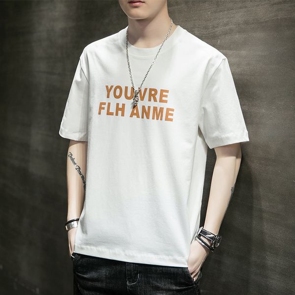 men's t shirts short sleeve 2021 summer korean fashion round neck half jacket wear, White;black
men's t shirts short sleeve 2021 summer korean fashion round neck half jacket wear, White;black