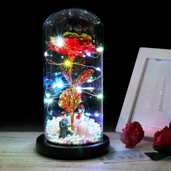 gold foil galaxy rose flashing artificial flower in flask glass dome for valentine's mother's day birthday gift wedding decorative
gold foil galaxy rose flashing artificial flower in flask glass dome for valentine's mother's day birthday gift wedding decorative