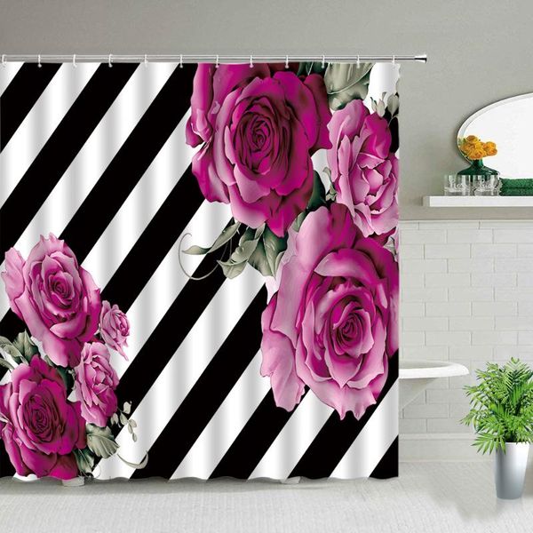 shower curtains black and white stripes purple rose flower curtain floral plant printing waterproof home bathroom decor hanging
shower curtains black and white stripes purple rose flower curtain floral plant printing waterproof home bathroom decor hanging