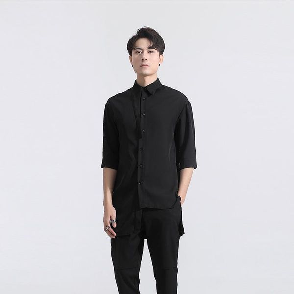 men's casual shirts short-sleeved shirt summer dark lapel japanese youth fashion trend simple personality versatile, White;black
men's casual shirts short-sleeved shirt summer dark lapel japanese youth fashion trend simple personality versatile, White;black