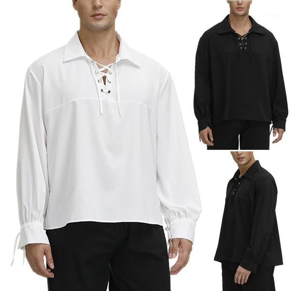 men's dress shirts mens pirate medieval long sleeve steampunk gothic shirt men halloween costume cosplay renaissance male cloth, White;black
men's dress shirts mens pirate medieval long sleeve steampunk gothic shirt men halloween costume cosplay renaissance male cloth, White;black