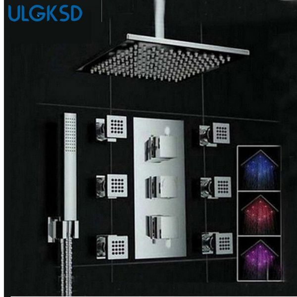 ulgksd multi choices square led wall mounted rainfall shower faucets + head massage jets sprayer chrome bathroom sets
ulgksd multi choices square led wall mounted rainfall shower faucets + head massage jets sprayer chrome bathroom sets