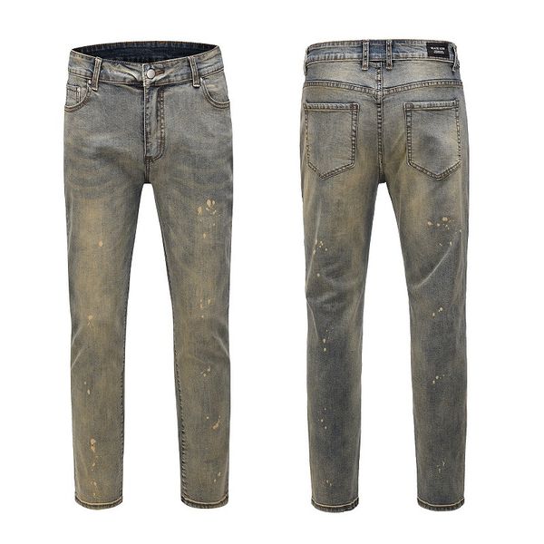 fashion jeans high street style ins hip hop wash water make old yellowing splash ink slim feet kanye pants men, Blue
fashion jeans high street style ins hip hop wash water make old yellowing splash ink slim feet kanye pants men, Blue