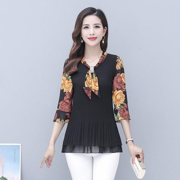 women's blouses & shirts 5xl plus size women 2021 fashion autumn bow collar 3/4 sleeve floral shirt female casual blusas femininas ele, White
women's blouses & shirts 5xl plus size women 2021 fashion autumn bow collar 3/4 sleeve floral shirt female casual blusas femininas ele, White