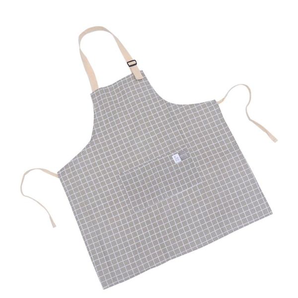cotton and linen aprons checkered adjustable halter apron with pockets cooking smock (grey)
cotton and linen aprons checkered adjustable halter apron with pockets cooking smock (grey)