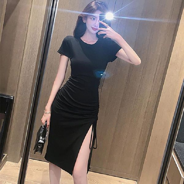 casual dresses one-piece dress women korea slim pleated lace solid color side slit mid-length buttocks t-shirt long skirt summer clothes, Black;gray
casual dresses one-piece dress women korea slim pleated lace solid color side slit mid-length buttocks t-shirt long skirt summer clothes, Black;gray
