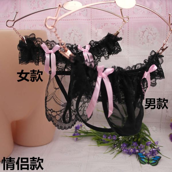 couple t-pants lace open crotch thong and women's transparent underwear goods, Black;white
couple t-pants lace open crotch thong and women's transparent underwear goods, Black;white