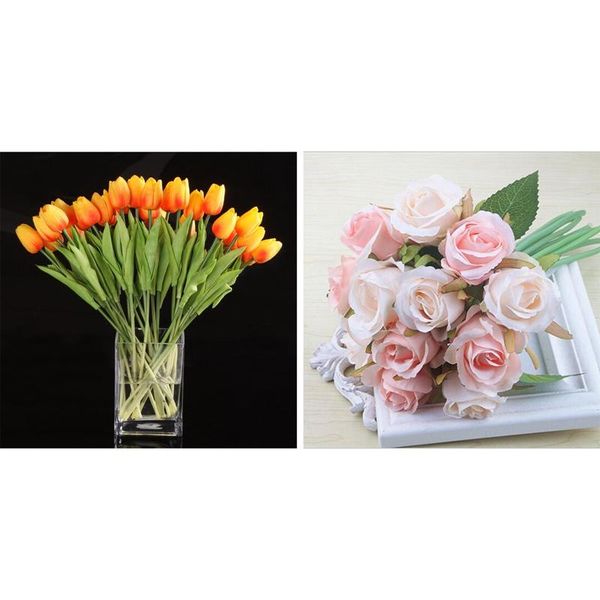 decorative flowers & wreaths 32 pcs artificial home decoration wedding party decor, 20 tulip 12 rose
decorative flowers & wreaths 32 pcs artificial home decoration wedding party decor, 20 tulip 12 rose