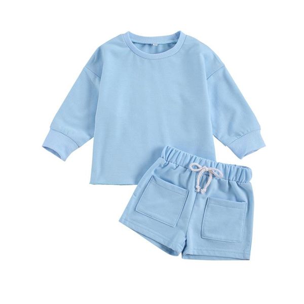 clothing sets little baby boy girl 2pcs solid color set long sleeve crew neck short pants with pocket drawstring suit kids casual outfit, White
clothing sets little baby boy girl 2pcs solid color set long sleeve crew neck short pants with pocket drawstring suit kids casual outfit, White
