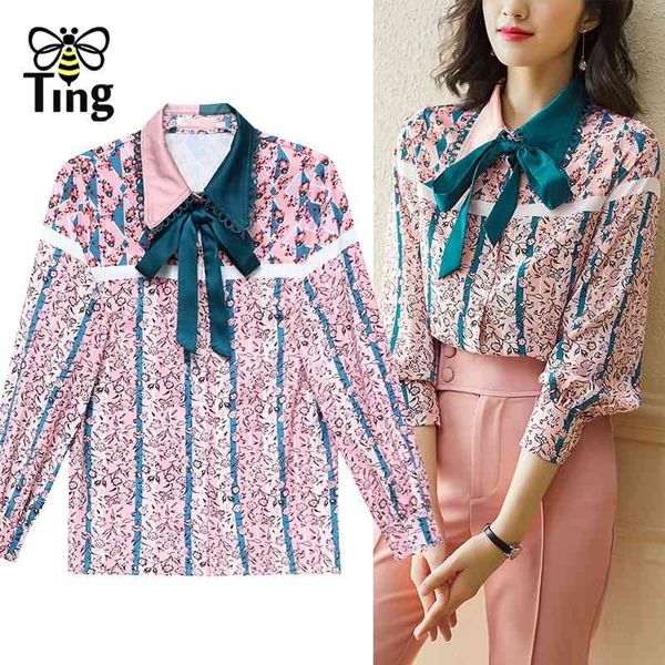 spring summer lady women pink floral blouses with ribbon casual button up female shirts streetwear fashion moda plus za 210513, White
spring summer lady women pink floral blouses with ribbon casual button up female shirts streetwear fashion moda plus za 210513, White