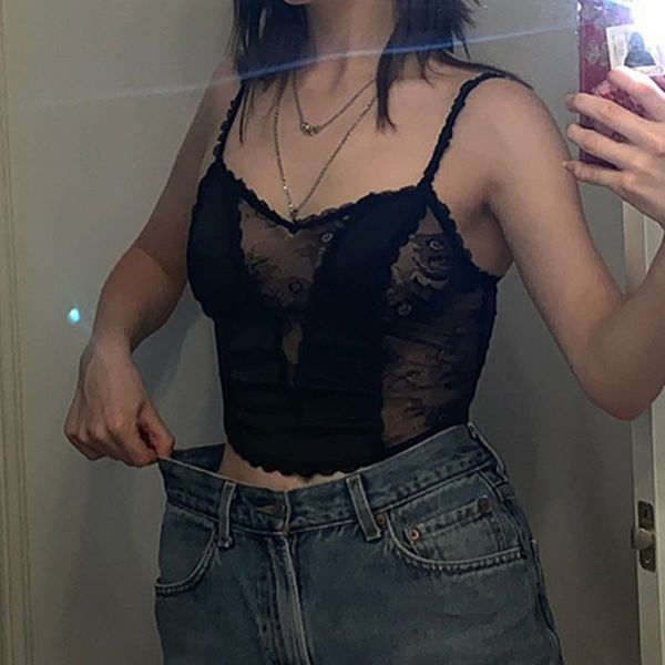 gothic mesh black camis punk patchwork strap v-neck transparant women crop hollow out front summer clubwear 210426, White
gothic mesh black camis punk patchwork strap v-neck transparant women crop hollow out front summer clubwear 210426, White