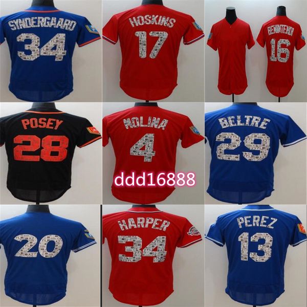2021 spring training baseball jerseys salvador perez player 17 hoskins 16 benintendi 28 posey 20 donaldson 4 molina 34 harper 29 beltre, Blue;black
2021 spring training baseball jerseys salvador perez player 17 hoskins 16 benintendi 28 posey 20 donaldson 4 molina 34 harper 29 beltre, Blue;black