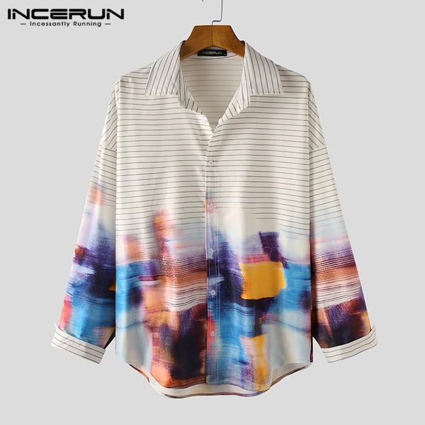 men casual shirt printing streetwear turn down collar button camisas spring long sleeve 2021 fashion shirts hombre s-5xl incerun men's, White;black
men casual shirt printing streetwear turn down collar button camisas spring long sleeve 2021 fashion shirts hombre s-5xl incerun men's, White;black