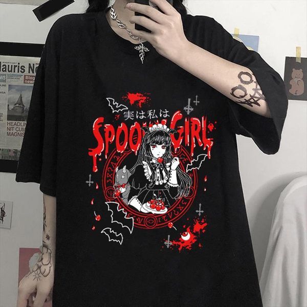 apanese anime gothic cartoon womens print summer dark punk hip hop short sleeve black vintage harajuku women t shirts, White
apanese anime gothic cartoon womens print summer dark punk hip hop short sleeve black vintage harajuku women t shirts, White