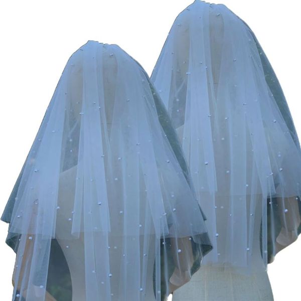 bridal veils 2021 wedding veil with comb easy to wear 2-tier short tulle pearls, Black
bridal veils 2021 wedding veil with comb easy to wear 2-tier short tulle pearls, Black