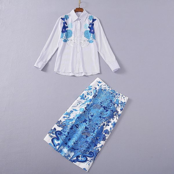 two piece dress european and american women's wear winter style long-sleeved striped shirt court printed slit skirt fashion suits 11ac, White
two piece dress european and american women's wear winter style long-sleeved striped shirt court printed slit skirt fashion suits 11ac, White