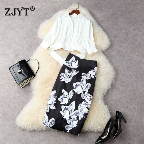 fashion summer runway suit women crop white blouse and floral pencil skirt set 2 piece office lady outfits 210601
fashion summer runway suit women crop white blouse and floral pencil skirt set 2 piece office lady outfits 210601
