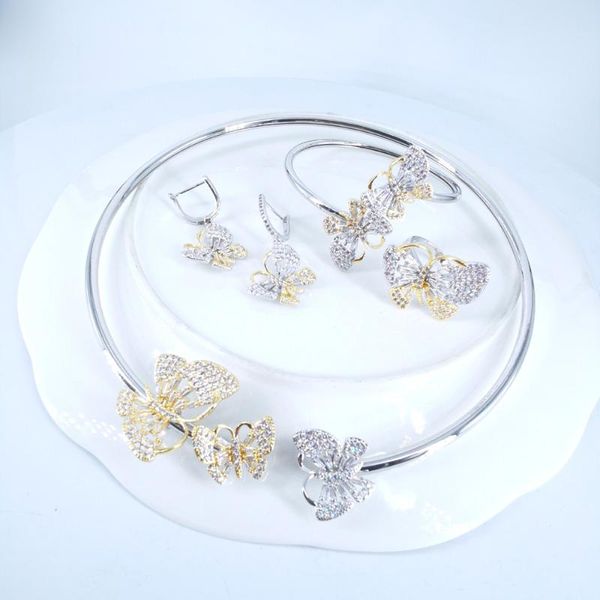 earrings & necklace 2021 fashion butterfly crystal cz zircon earring bracelet ring wedding bridal banquet dinner dressing jewelry set, Silver
earrings & necklace 2021 fashion butterfly crystal cz zircon earring bracelet ring wedding bridal banquet dinner dressing jewelry set, Silver