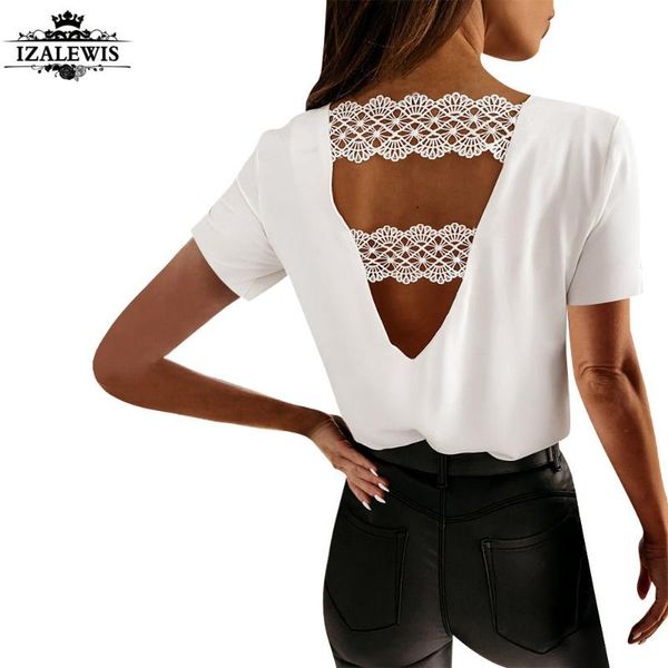 backless women v-neck temperament halter lace short-sleeved summer 2021 vintage t-shirt women's, White
backless women v-neck temperament halter lace short-sleeved summer 2021 vintage t-shirt women's, White
