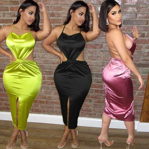 casual dresses satin backless bodycon dress women elegant halter high split off shoulder night club wear party midi robe femme, Black;gray
casual dresses satin backless bodycon dress women elegant halter high split off shoulder night club wear party midi robe femme, Black;gray