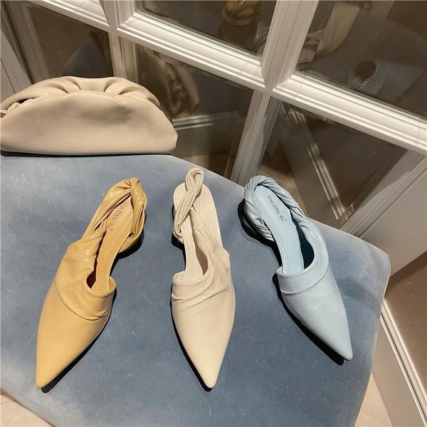 sandals pleated back strap modern women thick heels summer shoes woman mules japanned leather pointed toe sandalias 2021, Black
sandals pleated back strap modern women thick heels summer shoes woman mules japanned leather pointed toe sandalias 2021, Black
