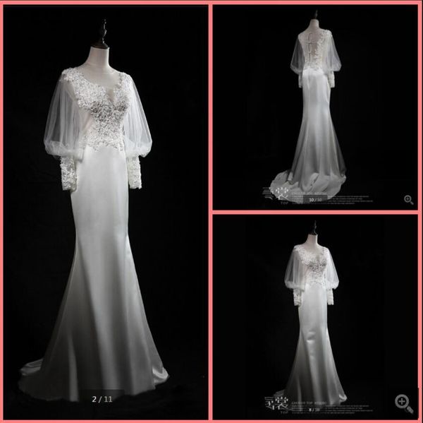 2021 robe de mariage white elastic satin mermaid wedding dress beaded lace appliques long sleeve sheer back elegant bride dresses court trai
2021 robe de mariage white elastic satin mermaid wedding dress beaded lace appliques long sleeve sheer back elegant bride dresses court trai