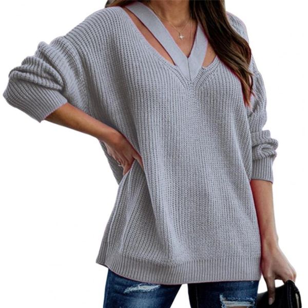 women's sweaters ladies sweater 2021 knitted hollow out loose casual solid color v neck autumn daily wear, White;black
women's sweaters ladies sweater 2021 knitted hollow out loose casual solid color v neck autumn daily wear, White;black