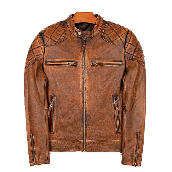 men's leather & faux 2021 vintage brown genuine jacket men motorcycle style plus size 3xl stand collar real cowhide spring short biker, Black
men's leather & faux 2021 vintage brown genuine jacket men motorcycle style plus size 3xl stand collar real cowhide spring short biker, Black