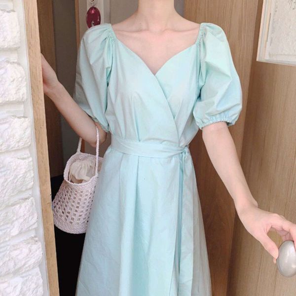 casual dresses dress women clothesfrench deep v-neck show thin side bandage waist long over knee bubble sleeve 8lq7, Black;gray
casual dresses dress women clothesfrench deep v-neck show thin side bandage waist long over knee bubble sleeve 8lq7, Black;gray