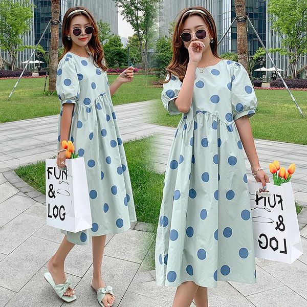 maternity dresses 823# dress summer short sleeves cotton dot printing color block loose stylish pregnant women mom, White
maternity dresses 823# dress summer short sleeves cotton dot printing color block loose stylish pregnant women mom, White