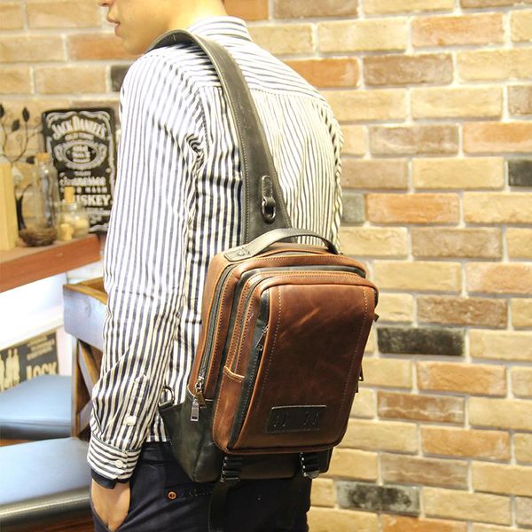 backpack vintage crazy horse pu leather design men's single shoulder travel rucksack cross body chest bag casual
backpack vintage crazy horse pu leather design men's single shoulder travel rucksack cross body chest bag casual