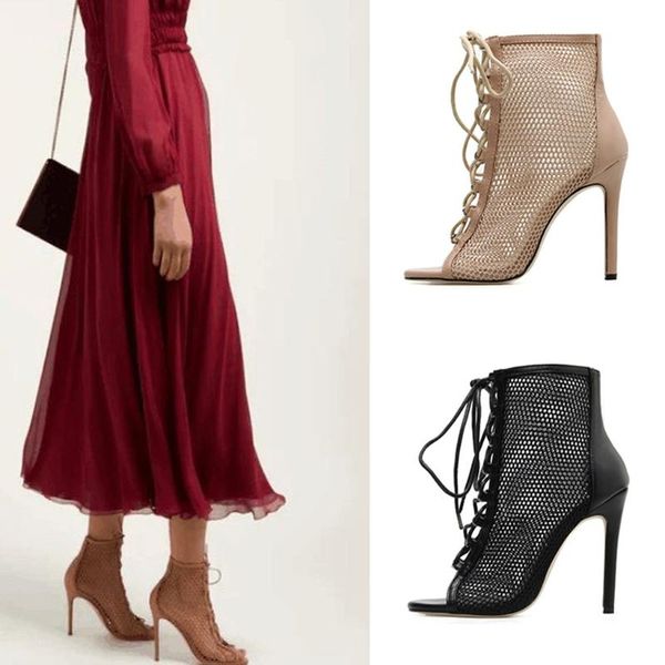 sandals 2021 women roman lace high heel fishbill summer mesh boots hollow stiletto pumps plus size shoes woman buty damskie, Black
sandals 2021 women roman lace high heel fishbill summer mesh boots hollow stiletto pumps plus size shoes woman buty damskie, Black