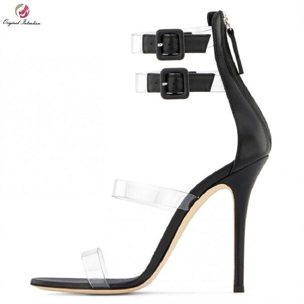 dress shoes mature women cool in summer sandals ankle strap thin heels buckle solid zipper transparent pu size 35-45, Black
dress shoes mature women cool in summer sandals ankle strap thin heels buckle solid zipper transparent pu size 35-45, Black