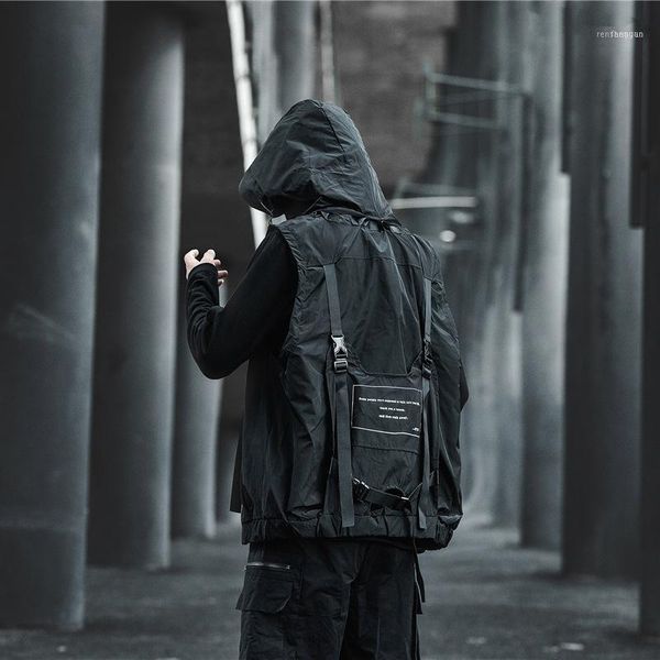 men's vests techwear streetwear hip hop hoodie vest men black loose oversize sport harajuku japanese punk multi pockets casual tactical, Black;white
men's vests techwear streetwear hip hop hoodie vest men black loose oversize sport harajuku japanese punk multi pockets casual tactical, Black;white
