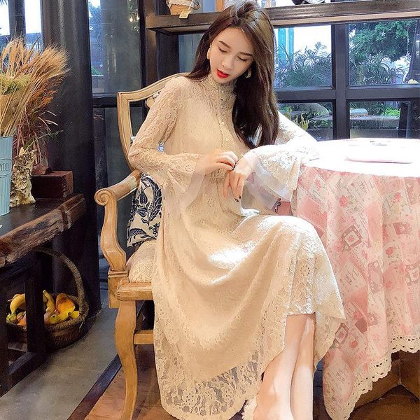 casual dresses 2021 autumn dress women long sleeve lace plus size elegant lady ruffle party vestidos femme robes f2450, Black;gray
casual dresses 2021 autumn dress women long sleeve lace plus size elegant lady ruffle party vestidos femme robes f2450, Black;gray