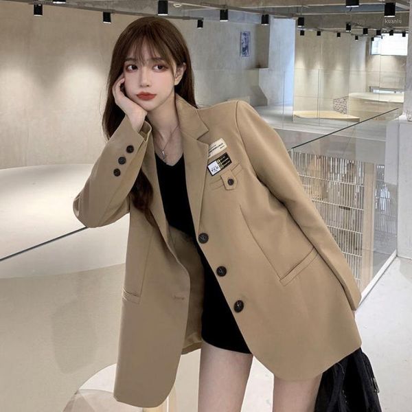 women's suits & blazers korean blazer office lady autumn winter clothes women loose turn down collar khaki fashion jacket single breast, White;black
women's suits & blazers korean blazer office lady autumn winter clothes women loose turn down collar khaki fashion jacket single breast, White;black