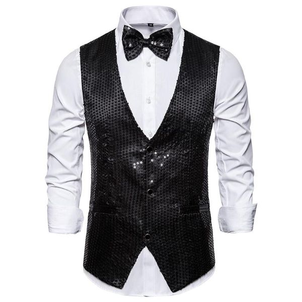 men's vests suit vest men blazer sequin slim fit business wedding waistcoat formal shows d90805, Black;white
men's vests suit vest men blazer sequin slim fit business wedding waistcoat formal shows d90805, Black;white