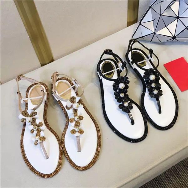 fashion woman luxury crystal flower pearl embellished flat blingbling glitter sandals thong flip-flops, Black
fashion woman luxury crystal flower pearl embellished flat blingbling glitter sandals thong flip-flops, Black