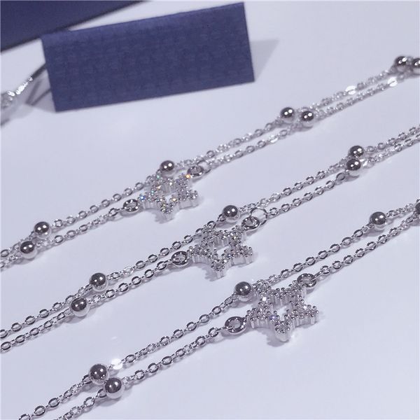 anklets s925 silver korean version micro inlaid five pointed star double-layer foot chain fashionable simple and versatile round bead, Red;blue
anklets s925 silver korean version micro inlaid five pointed star double-layer foot chain fashionable simple and versatile round bead, Red;blue