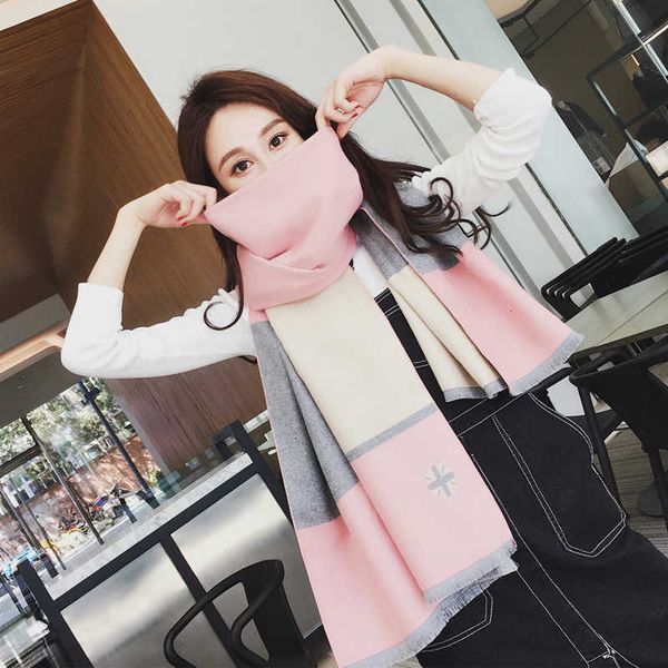 thickened imitation cashmere scarf autumn wter women's long korean double-sided prted shawl and warm bib in summer, Blue;gray
thickened imitation cashmere scarf autumn wter women's long korean double-sided prted shawl and warm bib in summer, Blue;gray