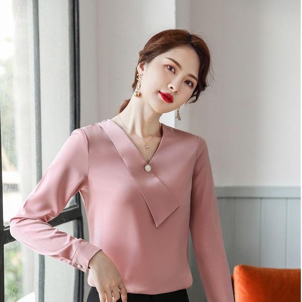 women's blouses & shirts fashion all-match v-neck and shirt for women business work wear ol styles long sleeve ladies blouse spring fa, White
women's blouses & shirts fashion all-match v-neck and shirt for women business work wear ol styles long sleeve ladies blouse spring fa, White