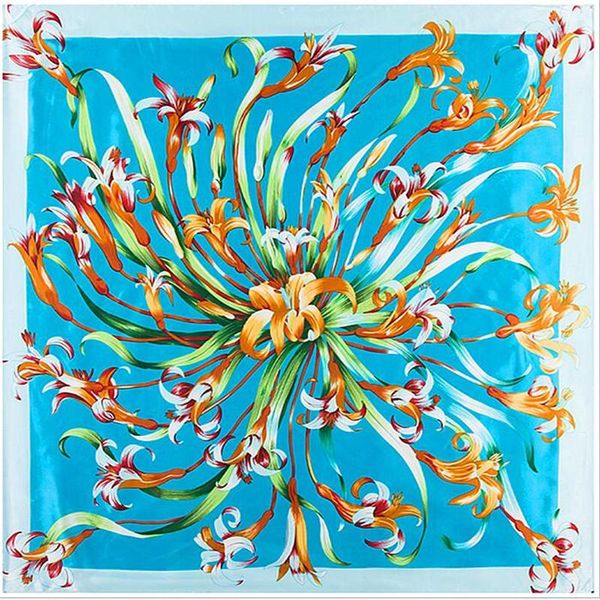 scarves spring 90x90cm hyacinth flowers pattern small square silk scarf women neckerchief large office lady gift, Blue;gray
scarves spring 90x90cm hyacinth flowers pattern small square silk scarf women neckerchief large office lady gift, Blue;gray