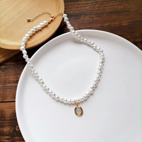 pendant necklaces french sweet irregular pearl necklace oval neck chain 2021 collarbone for women 1850, Silver
pendant necklaces french sweet irregular pearl necklace oval neck chain 2021 collarbone for women 1850, Silver