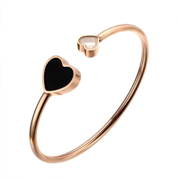 luxury stainless steel bracelets bangles for women men lover couple black/red shell heart with crystal stone charm jewelry gifts q0720
luxury stainless steel bracelets bangles for women men lover couple black/red shell heart with crystal stone charm jewelry gifts q0720