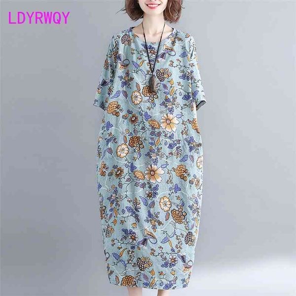 women's summer literary loose printed cotton and linen short-sleeved dress office lady polyester 210416, Black;gray
women's summer literary loose printed cotton and linen short-sleeved dress office lady polyester 210416, Black;gray