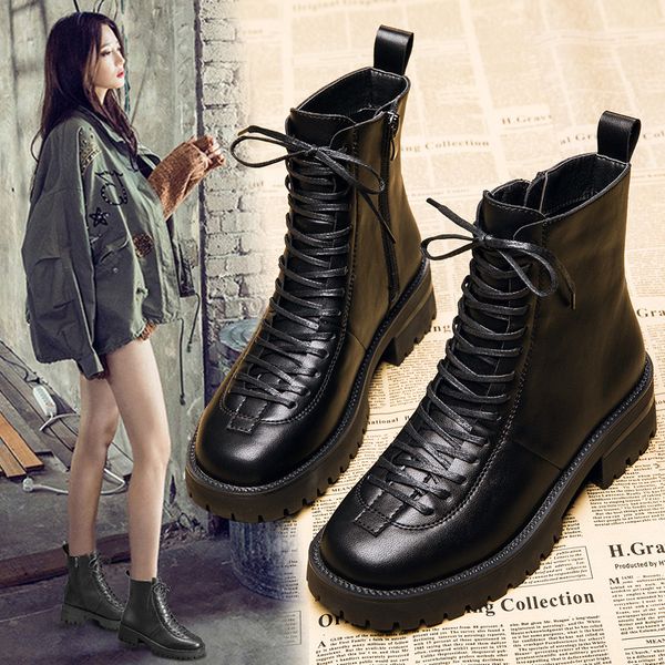 leather dr martin women's british 2021 spring and autumn single middle heel versatile thick soled inner raised short boots, Black
leather dr martin women's british 2021 spring and autumn single middle heel versatile thick soled inner raised short boots, Black
