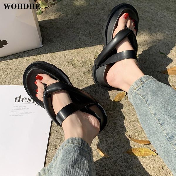 slippers wohdhe women summer flip flops designer thick bottom casual platform slaps beach terlik female heels 4cm, Black
slippers wohdhe women summer flip flops designer thick bottom casual platform slaps beach terlik female heels 4cm, Black