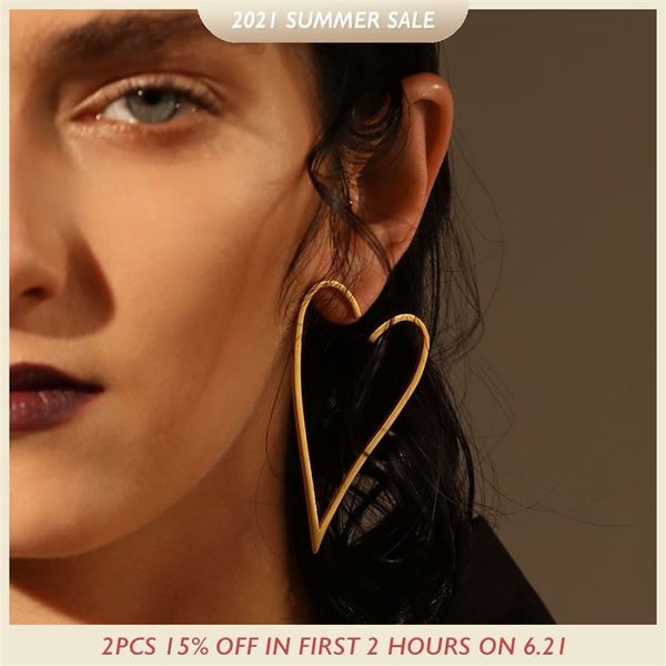 enfashion jewelry geometric big heart earrings gold color stainless steel long drop for women earings eb171037 210625, Silver
enfashion jewelry geometric big heart earrings gold color stainless steel long drop for women earings eb171037 210625, Silver