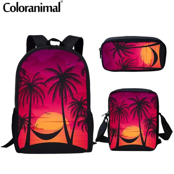 backpack coloranimal colorful sunset and palm tree pink printed for children girls boys school bag set with crossbody/pencil
backpack coloranimal colorful sunset and palm tree pink printed for children girls boys school bag set with crossbody/pencil