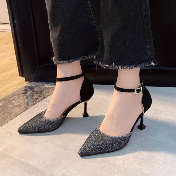 dress shoes sequins high heels women shiny pointed toe sandals summer thin heel hollow pumps party stiletto 2021, Black
dress shoes sequins high heels women shiny pointed toe sandals summer thin heel hollow pumps party stiletto 2021, Black